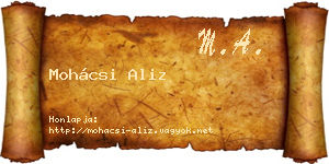 Mohácsi Aliz névjegykártya