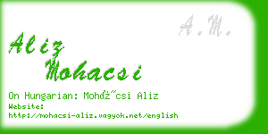 aliz mohacsi business card